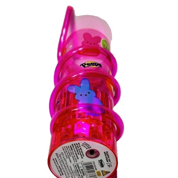 Kids Peeps Cup With Straw Light Up Activated Push Button Pink Colourful Bunnies - Picture 5 of 6